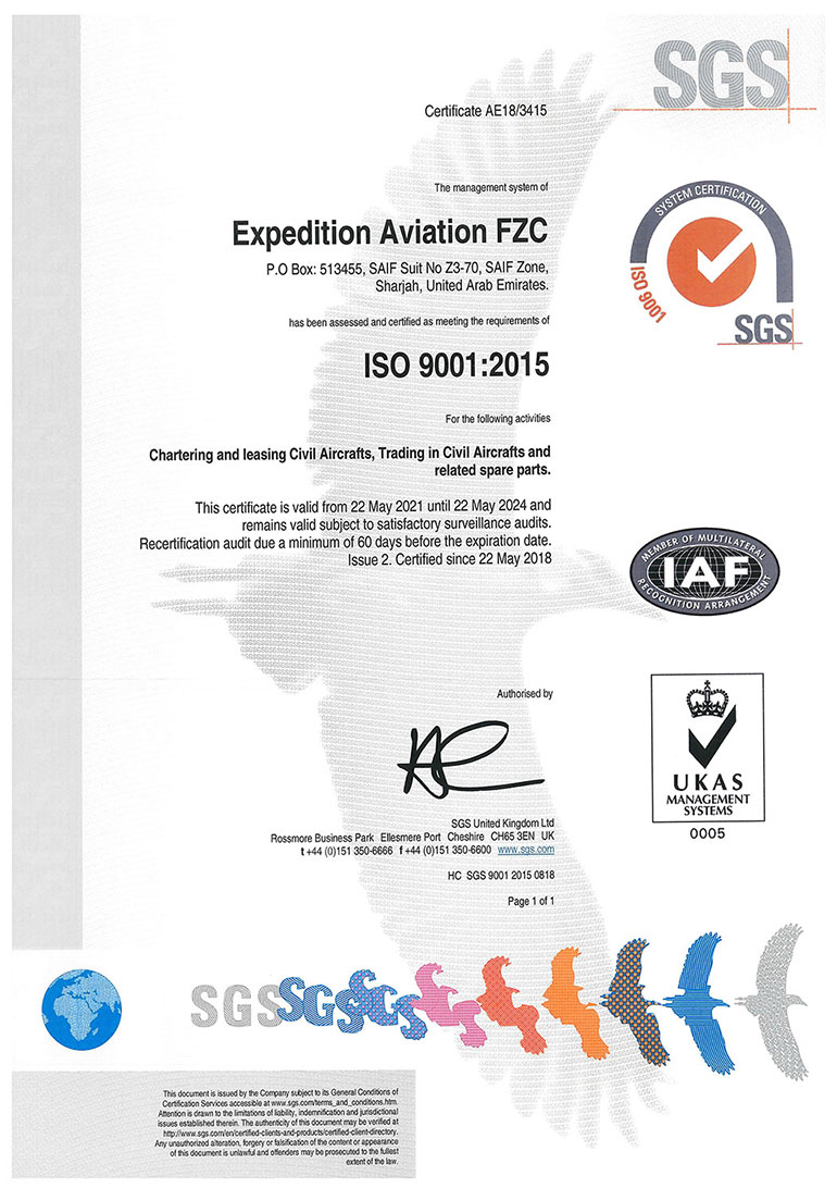 Expedition Aviation Certificate